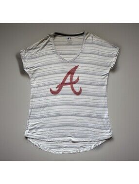 Atlanta Braves MLB Women's V-Neck Tee S Baseball Genuine Merchandise